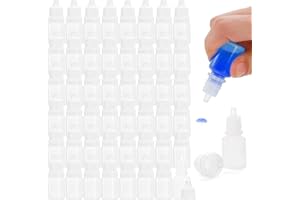 WUWEOT 150 Pcs Plastic Dropper Bottle, 5ML Empty Plastic Squeezable Dropper Bottles White Eye Dropper Bottles Portable Eye Liquid Dropper with Cap and Plug