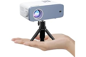 Mini Beamer, VOPLLS 19000L Beamer Full HD 1080P Unterstützt, Tragbar Video Projektor mit 50% Zoom, Heimkino Projektor für Handy Phone, Tablet/Laptop/PC/TV-Box