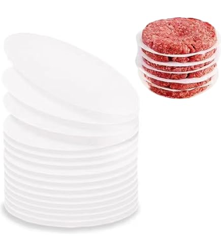 Presse à Steak Rond Professionnelle + Papiers Séparation - Lot De 1000