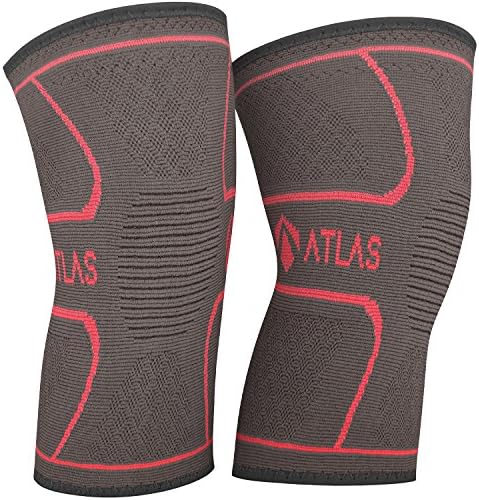 Atlas Sport Knee Support Sleeves - Ideal Compression for Running, Weight Lifting and Everyday Use - For Men and Women (1 Pair)