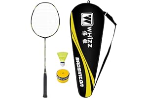 BAIHUALIN Whizz Carbon Graphite Badminton Racket with Carrying Bag, Shuttlecock and Grip Tape Included