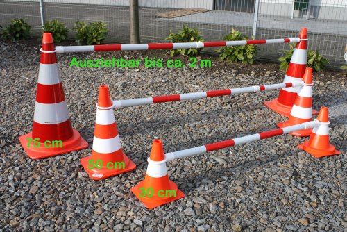 Telescopic-2-m-Bars-for-Placing-on-Traffic-Cones-Red-White-Reflective-for-Agility-and-as-Barriers
