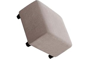 AQIGR Copri Pouf Quadrato 50x50/60x60/80x80 Copertura Ottomana Quadrata, Copripouf in Jacquard, Copripouf con Fondo Elastico, Traspirante e Morbido Elastico per Sgabello Protettivo