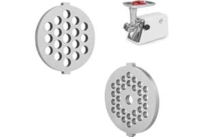 GVIVEJ 2 Stück Lochscheibe Fleischwolf, Ø 5/7 mm Lochscheibe Fleischwolf Platte, Fleischwolfplatten Scheibenmesser mit Loch, für Mixer und Chopper