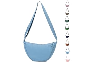 Uwiyo Crescent Bag for Women, Nylon Dumpling Bag Hobos Crossbody Bag Portable Crescent Bag Chest Bag Shoulder Bag with Adjustable Strap for Daily Use
