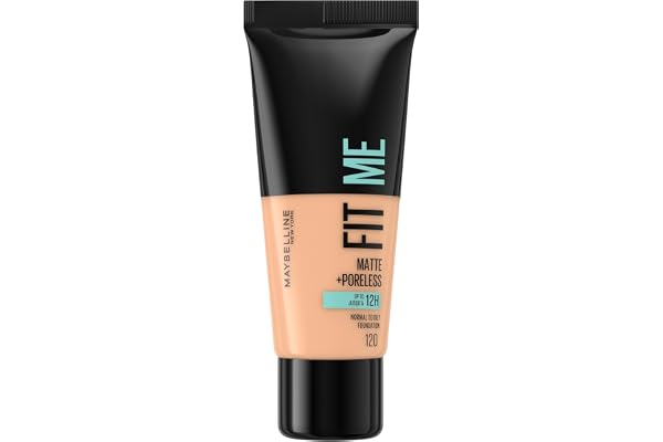 Maybelline New York - Fond de Teint Fluide Fit Me! Matte & Poreless - Peaux normales à grasses - Teinte : 120 Natural Beige - 30 ml