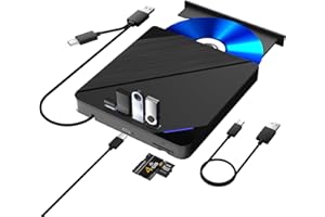 TYYWGD External Blu ray Drive, 7 in 1 Support 100G Disc R/W, USB3.0 Type-C Bluray Drive BD DVD CD Burner with 4 USB Ports, SD/TF Card Slot Compatible with Windows Linux MacOS (Bluray)