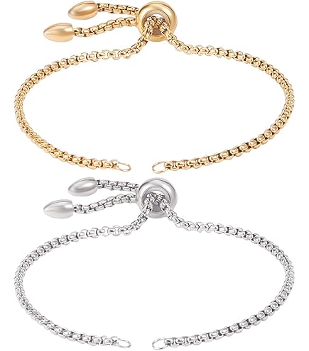 15 Chaînes D’extension Réglables Pour Bracelets – En Acier Inoxydable, Avec Curseur à Bille, Pour Bijoux DIY - 6