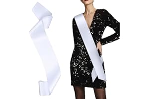 QTTVBTNA White Blank Satin Sashes, Blank Satin Sash, DIY Plain Pageant Sash, Plain Sash Sash Craft Accessaries for Birthday, Hen Night Party, Wedding Bridal Personalized Decorations