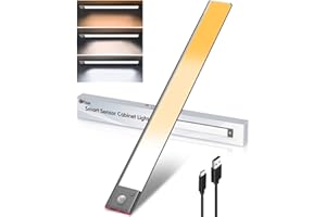 Vloee Eclairage LED Cuisine Sous Meuble Rechargeable USB, Batterie de 3600mah 40cm Lampe Placard Detecteur de Mouvement Reglette LED Cuisine Sans fil Bande Lumineuse Capteur de Mouvement pour Armoire