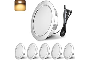 YindaLux Set di 6 Faretti LED Soffitto 12V,3000K Bianco caldo Dimmerabili, 3W Faretti LED da Incasso per cartongesso, Foro 55-58mm Alluminio Faretti da incasso Cromo