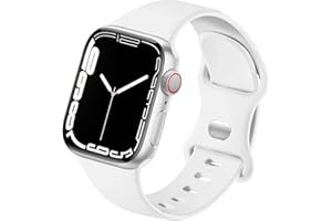 HdanMole Kompatibel mit Apple Watch Armband 38mm 40mm 41mm 42mm 44mm 45mm 46mm, Weiches Silikon Sport Armband Ersatz für iWatch Series 10 9 8 7 6 5 4 3 2 1 SE Herren Damen, Weiß