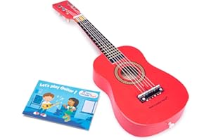New Classic Toys - 10341 - instrument muzyczny - zabawka gitara drewniana - czerwona