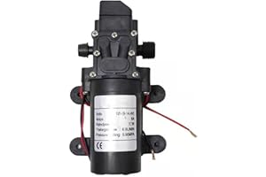 Tissting High Pressure Diaphragm Pump, 12V Electric Automatic Water Pump with 6L Flow Rate & 9-Bar Pressure, Self-Priming Micro Pump for Caravan Shower RV Use