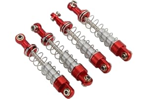 VGEBY Amortisseur, 2 Paires D'amortisseurs en Alliage D'aluminium 60 Mm Pièces de Modification de Voiture RC pour Modèles WPL C14 C24 MN D90 99S (Rouge)