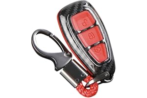 CARRFAN Carbon Fiber Remote Key Fob Case Shell Cover Compatible with Fords/Fo-cus/Fiesta/Kuga/C-Max