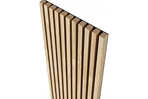 MEBANO. Paneles Acústicos en Placa Negra 4 Piezas 240x18,5 cm Roble Natur Grandson Revestimiento de Pared Panel Decorativo MDF Lamas para Pared Interior Diseño Moderno