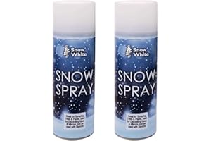 Zinca Pack of (2x250ML) 500ml Christmas Snow Spray | Artificial & Fake Snow Can for Tree, Wreath, Window & Glass | Instant Realistic Snow Spray in a Can for Crafts, DIY & Winter Decorations