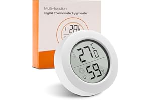 WEPAI 1PCS Mini Casa Termómetro Higrómetro Digital Interior,LCD Thermometer Higrometro,Alta Precisión Sensor Medidor de Humedad Thermometer Exterior Pared Para Casa,Guardería and Vivero,blanco