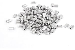 UXCELL sourcing map 1/50" 0,5mm Drahtseil Aluminium Gehäuse Trumpf Kabel Crimpen 100 Stück de DE de