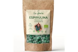 LA GLORIA MEDITERRÁNEA Espirulina Ecológica 100% Bio en 300 Comprimidos – Tableta | 75 días | Pastilla | Alga Pura - Suplemento Natural Ecológico | Espirulina Verde para Adelgazar, Detox y Energía