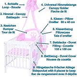 LCP Kids – 9 teiliges Baby Bettwäsche Komplettset mit Himmel, Nestchen – Baumwolle – geprüfte Textilien, Motiv gestickt - 4