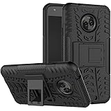 Yes2Good D2 Heavy Duty Shockproof Armor Dual Protection Layer Hybrid Kickstand Back Cover Case for Moto X4 - (Black)