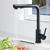 HanCrobiyx Black Removable Kitchen Tap, Sink Taps with Shower 2 Adjustment Modes, Single-Lever Mixer Tap Stainless Steel 304