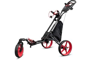 GIG-FX Vilineke 3 Wheel 360 Rotating Front Wheel Golf Push Cart Foldable Light Trolley with Foot Brake Fold and Open Quickly