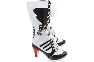 GSFDHDJS Cosplay Stiefel Schuhe for Batman Suicide Squad Harley Quinn White