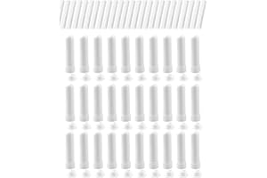 FUGLUS 30 Pièces Stick Inhalateur pour Huiles Essentielles Nez,Tubes Inhalateurs Réutilisable Plastiques Vides Aromathérapie avec 30 Mèches Bonne Hygroscopique(blanc)
