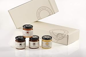 MARIANGELA PRUNOTTO - UNA DELIZIA ALBESE - FRUTTICULTORI IN ALBA DAL 1863 Azienda Agricola Prunotto Mariangela - Scatola Degustazione Aero "Assortimento Composte" 4 Vasetti da 110 g