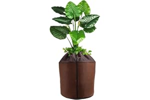 Geananao Thermo Topfschutz Pflanzen, Frostschutz für kübelpflanzen Winter, Frostschutz mit Kordelzug und Reißverschluss, für Topfpflanzen, Sträucher, Bäume, warm halten，Ohne Kokosscheibe