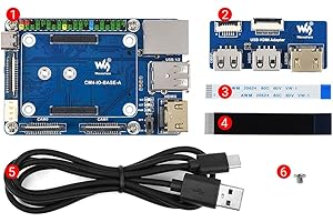 COOLWELL CM4-IO-BASE-A + USB HDMI Adapter, Mini Base Board For Raspberry Pi Compute Module 4 with More USB and HDMI Connectors