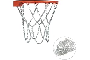 HJYDGJ Basketballnetz strapazierfähige Kette, robustes Basketballnetz, Aoser Basketballnetze DDa Basketballnetz, robustes Basketballnetz, Netz, Basketballkorbkette aus Metallsilber