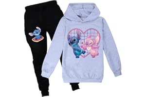 ZHANGYAOSHU PulloverHoodie+Jogginghose, Mädchen Jungen Cartoon Fashion Langarm Sweatshirts für 3-14 Jahre alt