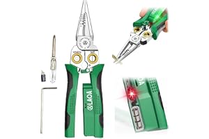 LAOA 8 in 1 Wire Stripper with Voltage Tester,Wire Strippers Electricity Measurement Function for Cutting and Pulling Wires,Cable Scissors for Scraping and Pressing Wires with Voltage Test (8-in-1)