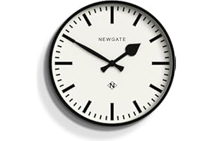 NEWGATE® Numer trzy kolejka zegar ścienny - okrągły zegar - zegar kuchenny - zegary do salonu - zegar biurowy - współczesna obudowa - tarcza markera - zegar stacji (czarny)