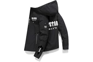 YiLianDa Trapstar Jacke Herren Windbreaker Leichte Trapstar Hooded Tracksuit Herbst Winter Logo Druckte Trapstar London Jacke Übergangsjacke mit Kapuze Unisex M-5XL