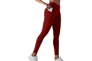 JTSONN Leggings Sportivi da Donna Pantaloni Sportivi Yoga a Vita Alta con Tasche Lunghi e Coprenti Legging Palestra Donna da Corsa Fitness