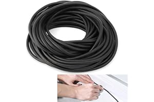 THIREI Junta de cordón redondo, 10 m x 6 mm de diámetro, goma redonda, junta de juntas, resistente a altas temperaturas, cuerda de sellado para juntas flexible para sellar ventanas, paredes