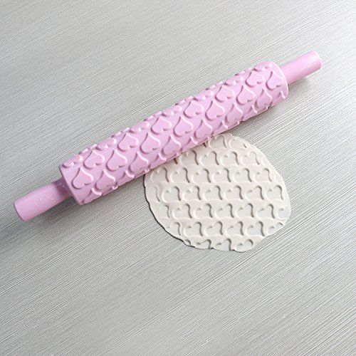 SUNJAS 6tlg Teigrolle Musterrolle Prägerolle Nudelrolle mit Muster Farbenfrohe Tortenverzierung Kunststoff Fondant Kuchen Teig Backen Deko - 5