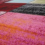 Teppich Karo Rot Schwarz Grau Grün Pink Meliert Modern Wohnzimmer Kinderzimmer, Größe:120×170 cm - 2