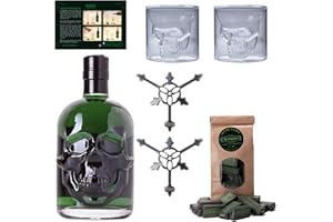 ‎HAMLET Totenkopf Absinth Set | 1x Hamlet Classic Green von ALANDIA | 2x Skull Gläser | 2x Edelstahl Löffel | 1x Zuckerwürfel