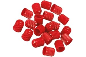 JORZER 50 tappi per valvole pneumatici, tappi antipolvere in plastica, tappi antipolvere per valvole Schrader, per bici, auto, camion, moto e biciclette, colore rosso