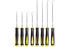 MisFun 8 pezzi Set Grimaldelli, Ganci di Precisione e Tiranti, Set di Ganci e Grimaldelli, Mini Gancio Dritto, Set di Grimaldelli, Gancio di Precisione e Set, Per la Rimozione di Tubi e Guarnizioni