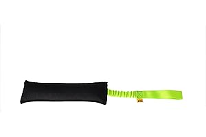 DINGO WALDEMAR RUTKOWSKI Dingo Bite Tug Agility Bungee Dog Toy Black with Green Handle 15594
