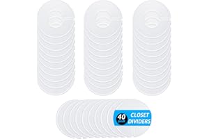 LMSAWK 40 Pièces Anneaux de Taille de Portant à Vêtements, Séparateurs de Penderie, Diviseurs de Garde-robe Bébé, Convient pour Marqueur, Blanc
