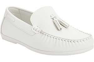 SIRRI Boys Tassel Loafers - Classic Moccasin Flat Shoes for Wedding, Communion & Casual Wear