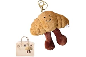 SUJEBKC Llavero De Croissant,Croissants Peluche,Llavero Diseño Lindo Croissant Peluche Para Bolsas Decoración e Ideas De Regalo,Marrón